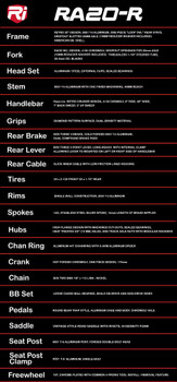 Race Inc BMX Bike Specifications