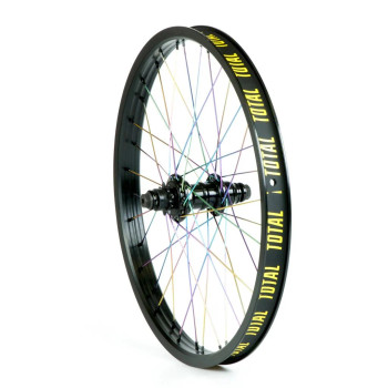 Total Techfire rear wheel Black with rainbow spokes