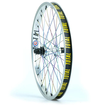 Total Techfire rear wheel Silver with rainbow spokes