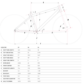 GT Heritage Bike Sizing and Geometry