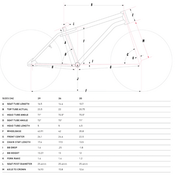 GT Heritage Bike Sizing and Geometry